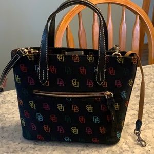 Dooney & Bourke Black Multi Mini Waverly Crossbody